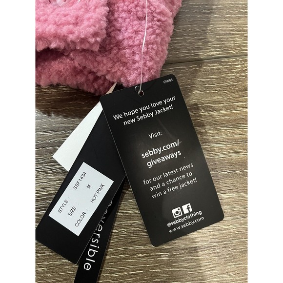 Sebby Womens Contemporary Fit Long Sleeve Faux Fur Jacket - Pink Medium 122 - Picture 7 of 8